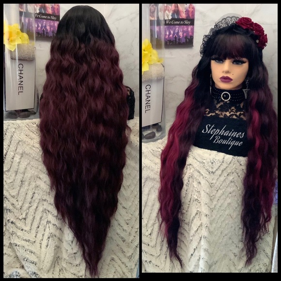 Human Hair blended no lace front Bang wig